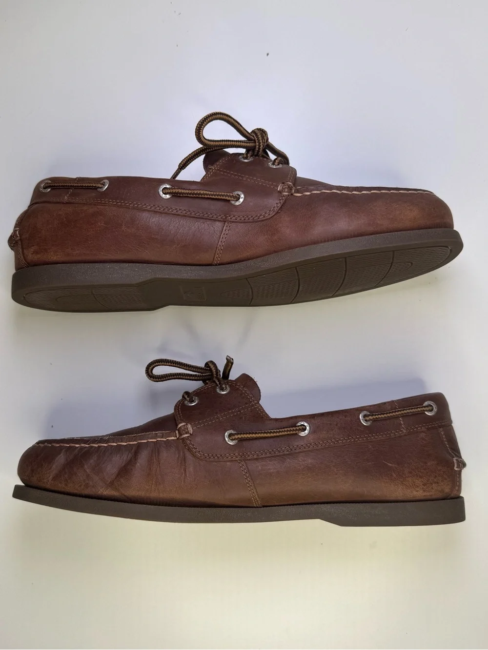 Dockers Mens Vargas Loafers Brown Leather Classic Lace Up Boat Shoes Size 11.5W